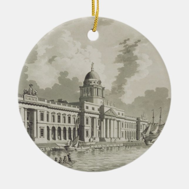 The Custom House, Dublin, 1792 (engraving) Ceramic Ornament (Front)
