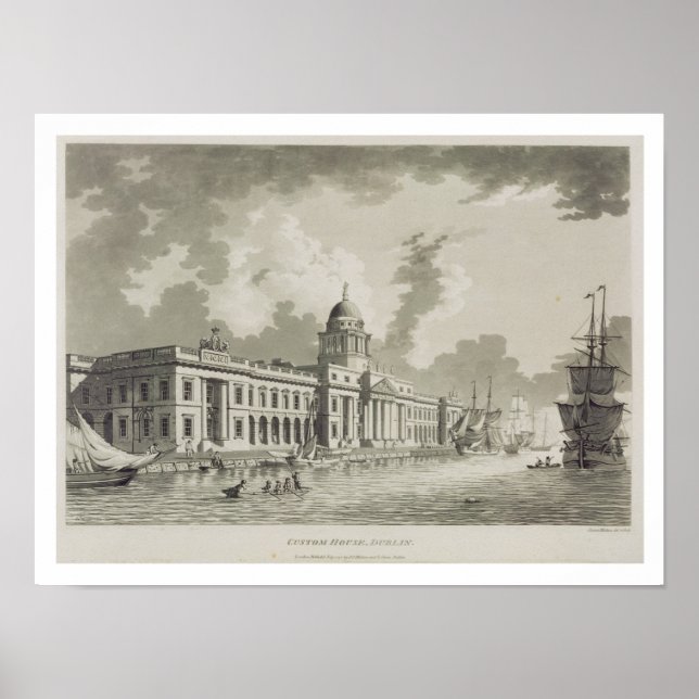 The Custom House, Dublin, 1792 (engraving) Poster (Front)