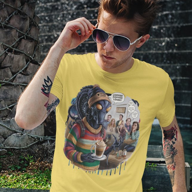 The cute alien for coffee lovers T-Shirt (Creator Uploaded)