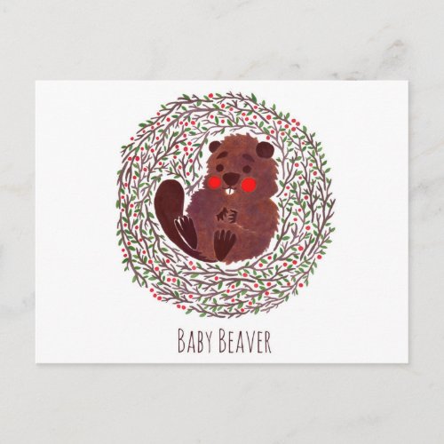 The Cute Baby Beaver Postcard