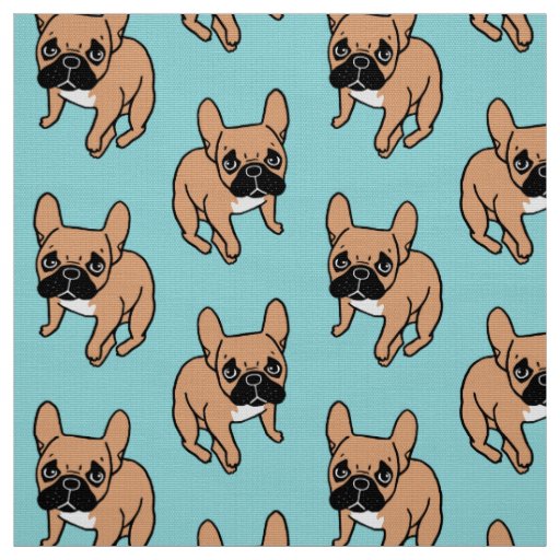 The Cute Black Mask Fawn Frenchie Needs Attention Fabric