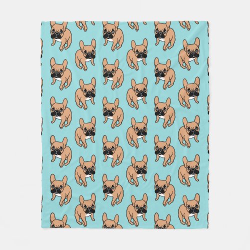 The Cute Black Mask Fawn Frenchie Needs Attention Fleece Blanket