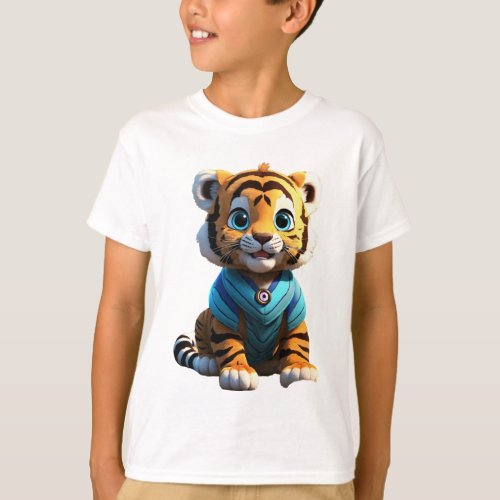 The Cute brown Tiger T_shirt