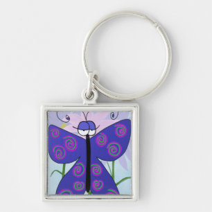 The Cute Butterfly With An Attitude Painting Keychain