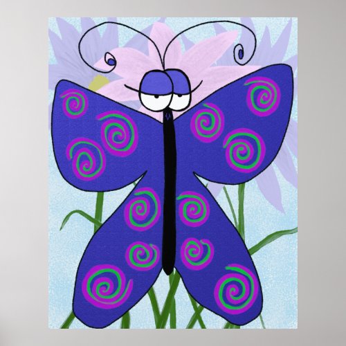 The Cute Butterfly With An Attitude Painting Poster