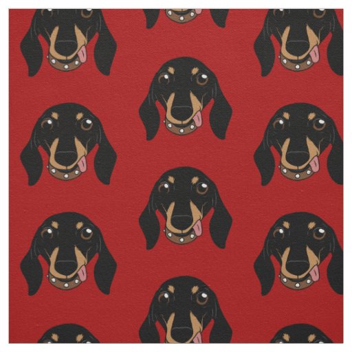 The cute Dachshund short-legged doggie friend Fabric