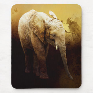 The cute elephant calf mouse pad