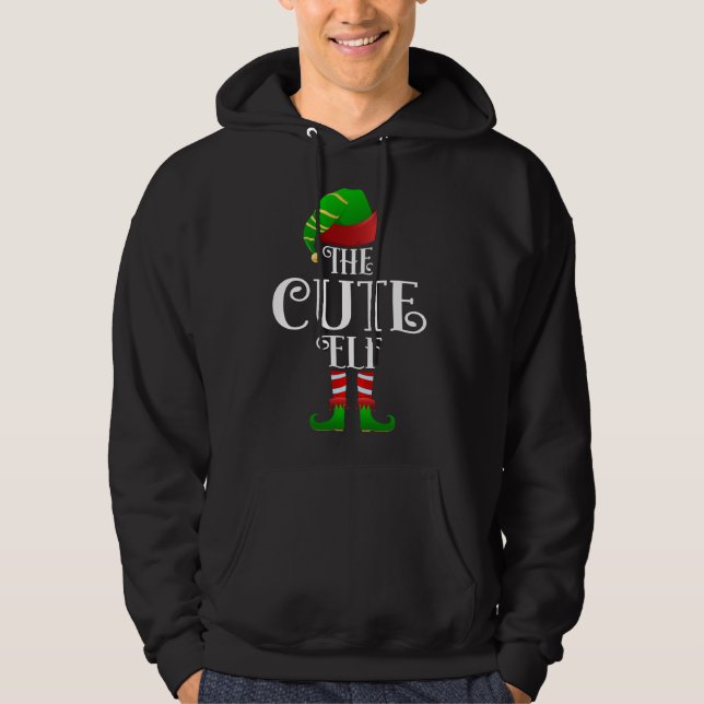 the cute elf Matching Christmas Family Hoodie (Front)