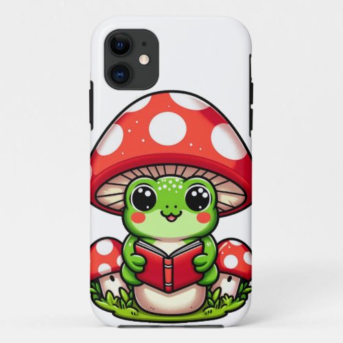 The Cute Frog Reader Tales Among the Red Mushroom iPhone 11 Case