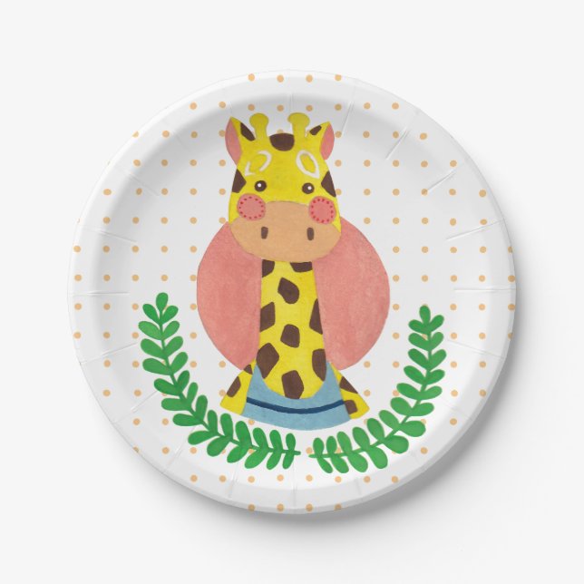 The Cute Giraffe Paper Plates (Front)