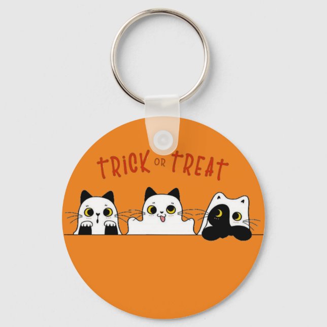 the cute halloween kittens keychain (Front)