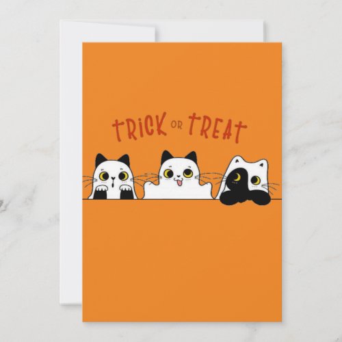 the cute halloween kittens  thank you card