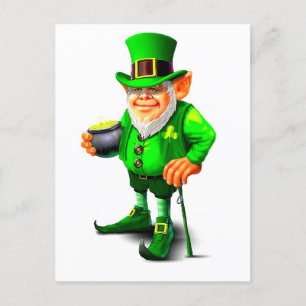 THE CUTE LEPRECHAUN HOLIDAY POSTCARD