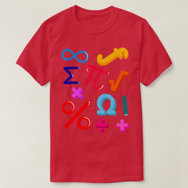 The Cute math symbols For Math lover T-Shirt (Design Front)