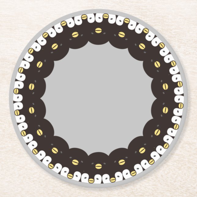 The Cute Penguin Parent and Child Round Paper Coaster (Front)