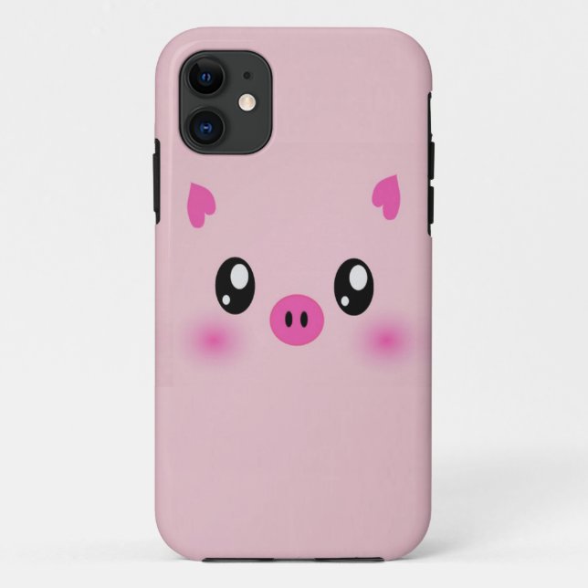 the cute pink pig case iphone (Back)