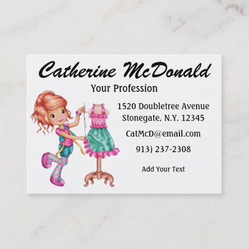 Customizable The Cute Seamstress Version 2 - SRF Business Card