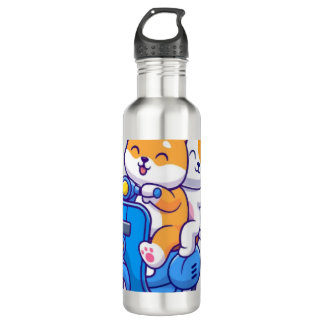The Cute Shiba Couple Stainless Steel Water Bottle
