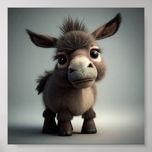 The Cutest Donkey Poster