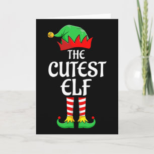 The Cutest Elf Xmas Matching Christmas Family Paja Card