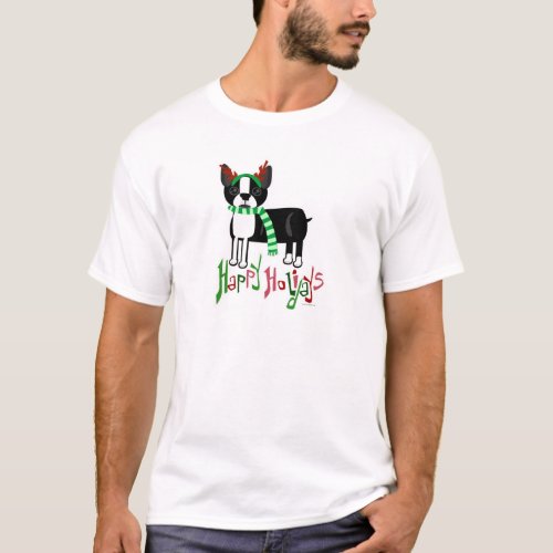 The Cutest Holiday Dog Christmas Cartoon T_Shirt