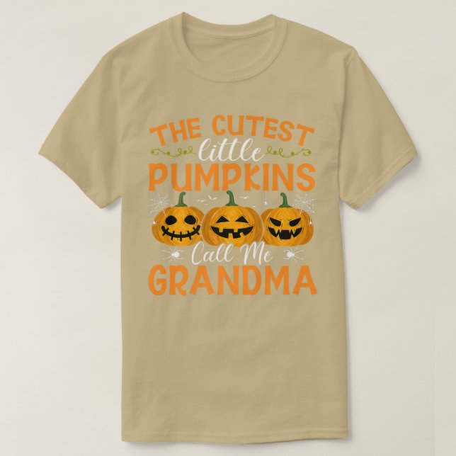 The Cutest Little Pumpkins Call Me Grandma Hallowe T-Shirt (Design Front)