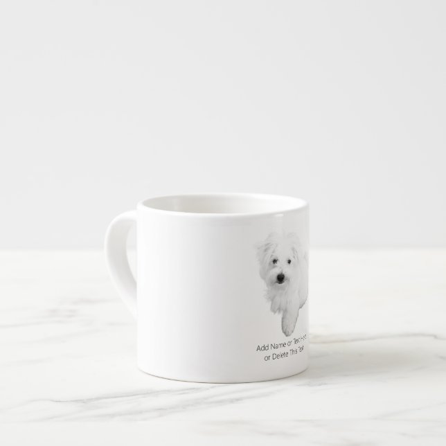 The Cutest Maltese Puppy Dog Espresso Cup (Front Left)