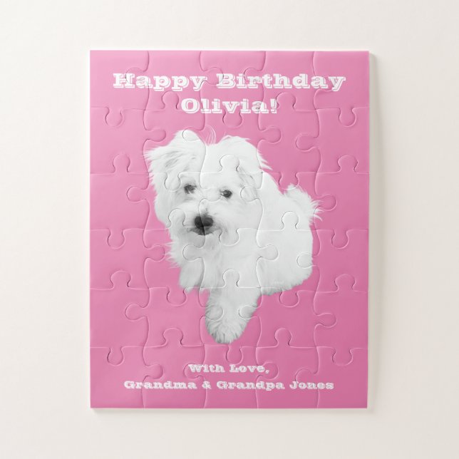 The Cutest Maltese Puppy Dog Jigsaw Puzzle (Vertical)