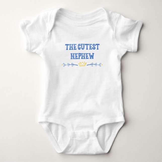 The cutest nephew baby boy blue aunt uncle gift baby bodysuit (Front)