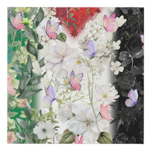 The Cutest Palestinian Canva Art With Floral map Faux Canvas Print