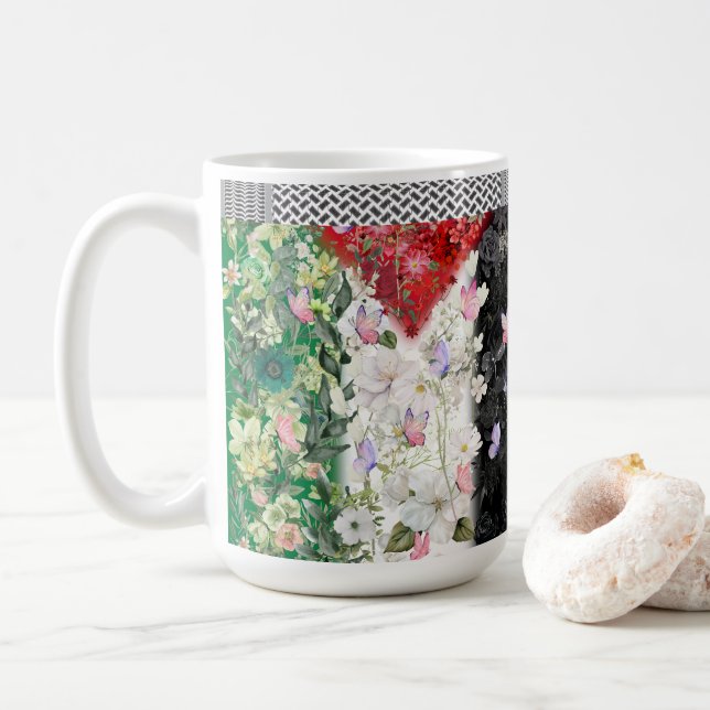 The Cutest Palestinian Mug With Floral map  (With Donut)