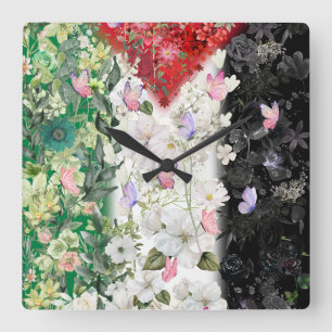 The Cutest Palestinian Wall Clock With Floral map