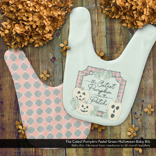 The Cutest Pumpkin-Pastel Green Halloween Baby Bib
