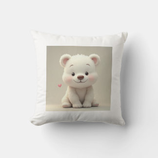 The cutest white bear cusion throw pillow