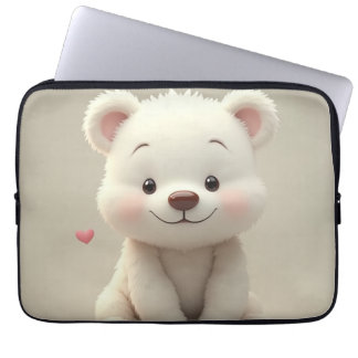 The cutest white bear laptop sleeve 13 inch