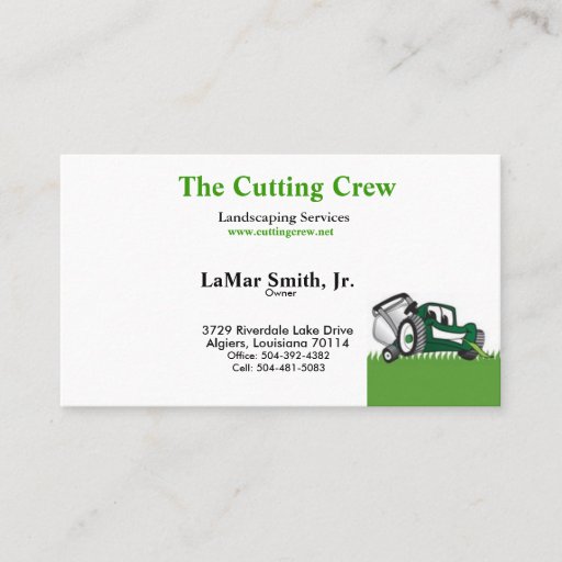 Customizable The Cutting Crew Business Card Sample