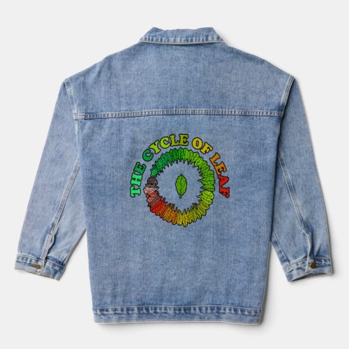 The Cycle Of Leaf Colorful Leaves Nature   Leisure Denim Jacket