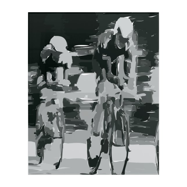 The Cyclists Acrylic Print (Front)