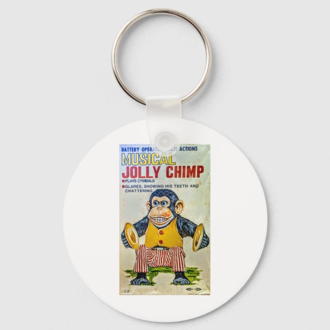 The Cymbal Monkey Sticker  Keychain (Front)