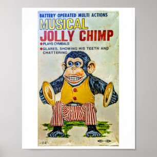 The Cymbal Monkey Sticker  Poster