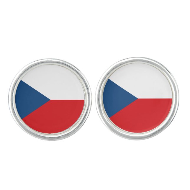 The Czech Republic Flag Cufflinks (Front)
