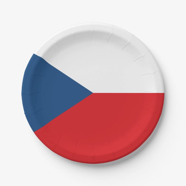 The Czech Republic Flag Paper Plates (Front)