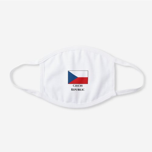 The Czech Republic Flag White Cotton Face Mask