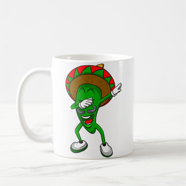The Dabbing Chili Pepper Mexican Food Coffee Mug (Left)