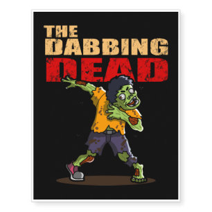 The Dabbing Dead Scary Zombie Halloween Costume Temporary Tattoos