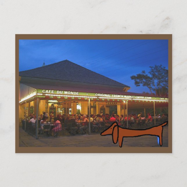 The  Dachshund New Orleans Coffee Stand Postcard (Front)