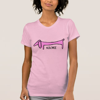 The Dachshund Pink add name T-Shirt