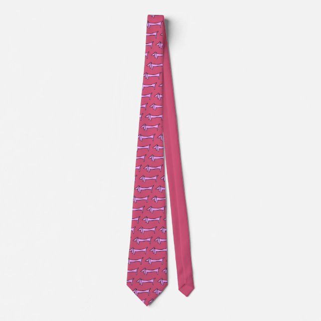 The Dachshund Pink Neck Tie (Front)
