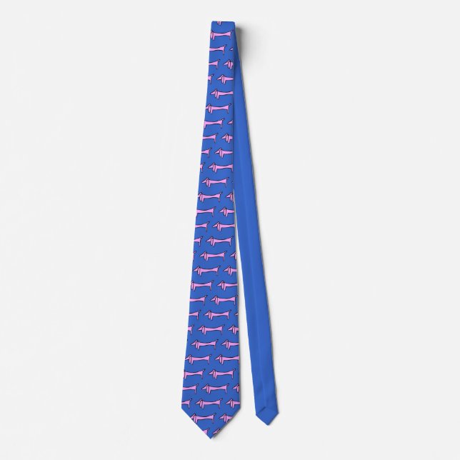 The Dachshund Pink Neck Tie (Front)
