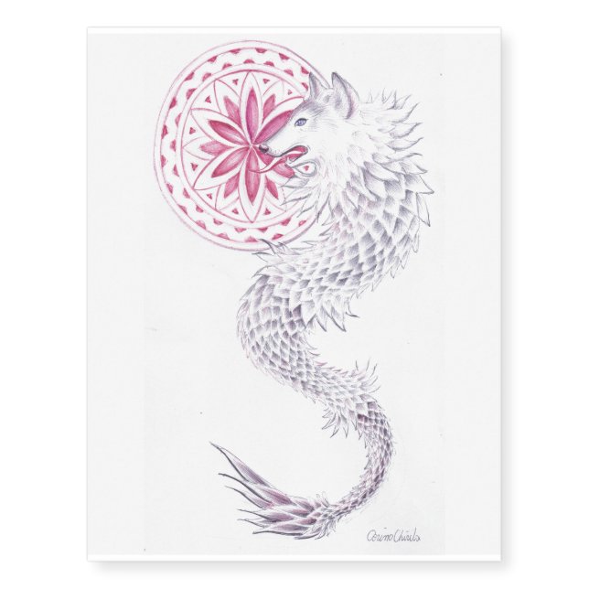 The dacian wolf temporary tattoos (Front)